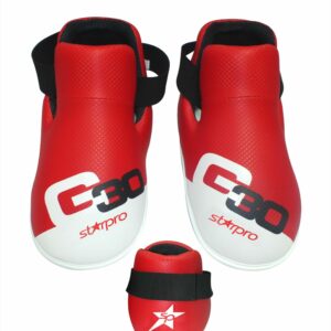 Voetbeschermers (safety kicks) Starpro G30 | rood-wit