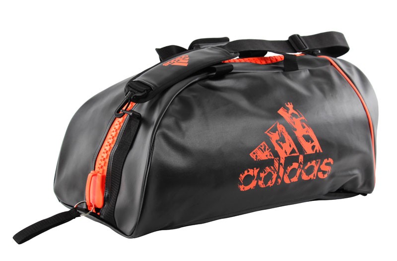 Adidas sporttas en rugzak | PU-leer | zwart met oranje logo