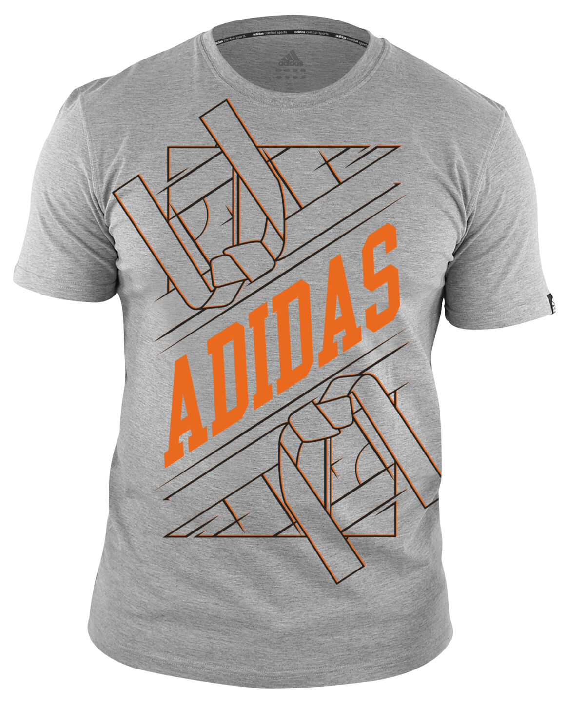 Adidas martial arts T-shirt | unisex model | grijs-oranje