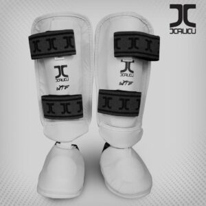 Taekwondo-scheen/wreef-beschermers JCalicu | WT | wit