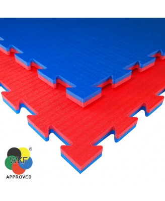 Puzzelmat voor karate Tatamix | WKF | 2 cm | rood-blauw