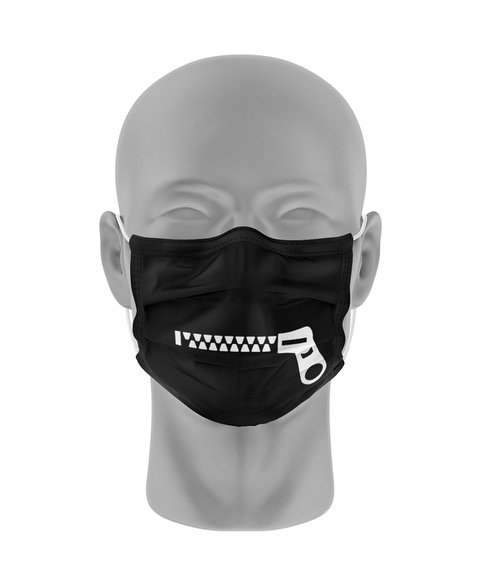 Mondmasker (herbruikbaar) Nihon | rits-print | zwart-wit