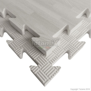 Puzzelmat houtmotief & 5-lijnenrelief Tatamix | 2 cm | wit