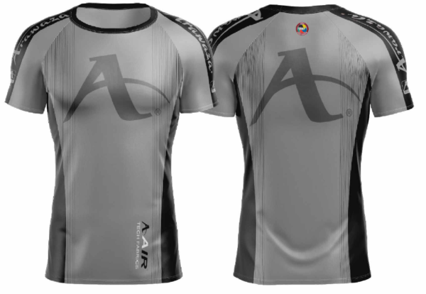 T-shirt Arawaza | dry-fit | grijs-zwart