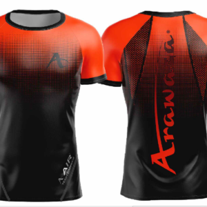 T-shirt Arawaza | dry-fit | zwart-oranje
