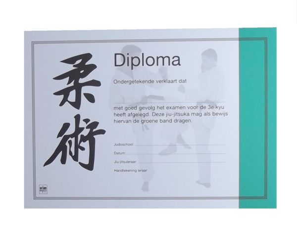 Diploma Jiu-Jitsu Groene Band