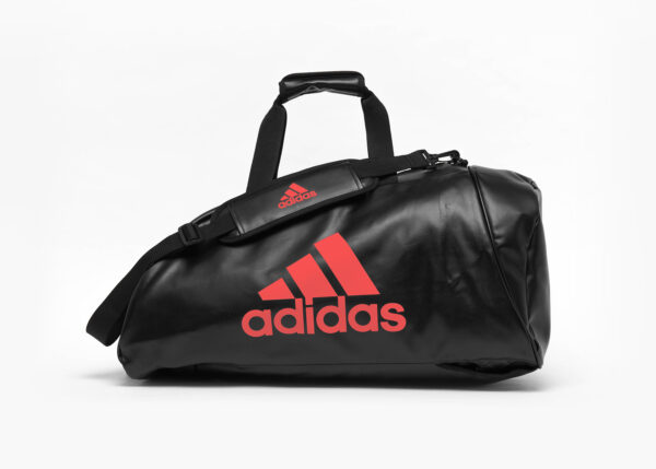 Adidas sporttas en rugzak | PU-leer | zwart met rood logo