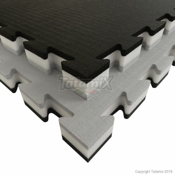 Puzzelmat voor judo Tatamix | 4 cm | zacht | grijs-wit-zwart