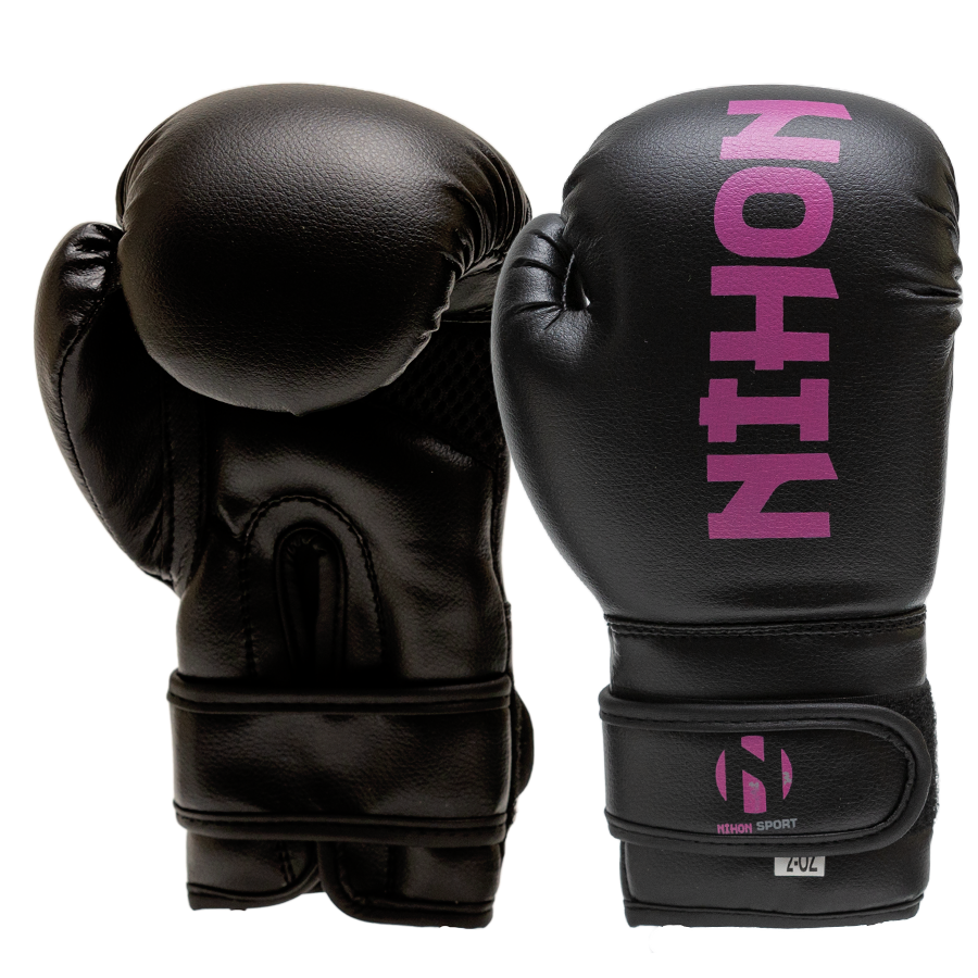 neutrale Houden salto Nihon bokshandschoenen kind meiden | zwart-roze | 4 maten - NIHGLV-PNK