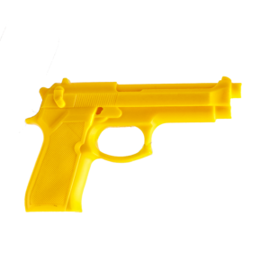 Rubberen oefen-pistool voor vechtsport | geel