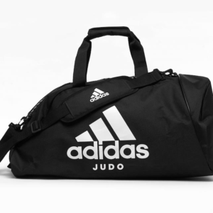 Judotas Adidas - sporttas en rugzak ineen | zwart-wit