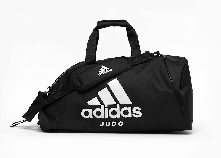 Judotas Adidas – sporttas en rugzak ineen | zwart-wit