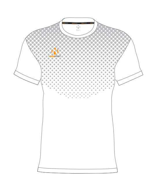 Nihon sportshirt ‘Dots’ voor mannen & kinderen | wit