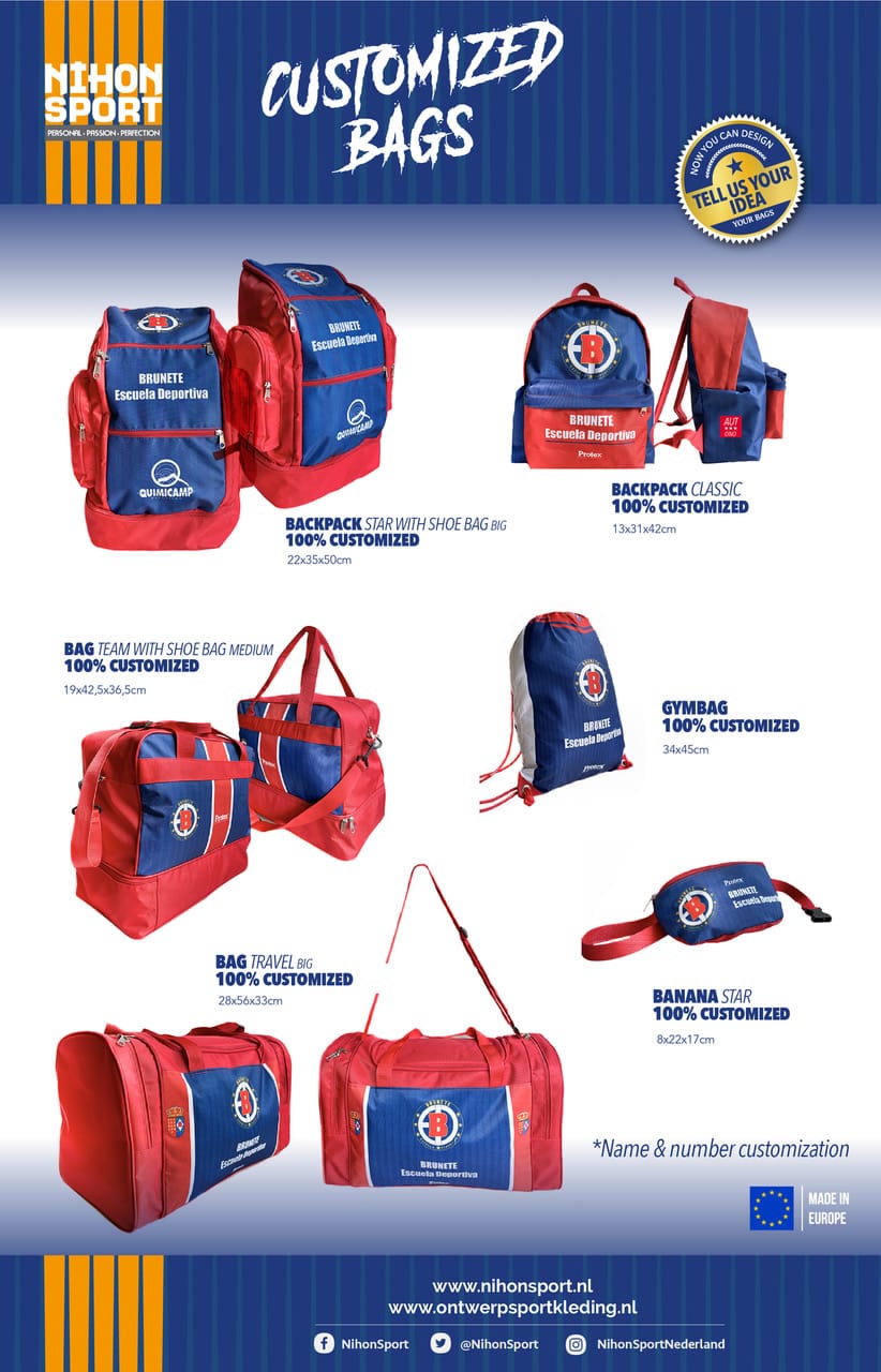 Nieuwe te customizen (sport)tassen toegevoegd aan het assortiment