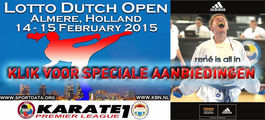 adidas karate1 premier league lotto dutch open aanbieding