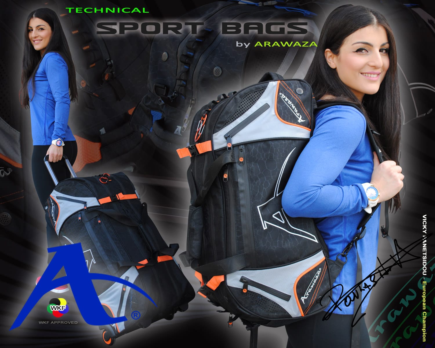 Arawaza sporttas rugzak trolley